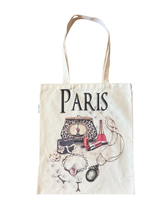 Oh lala Paris Handbags - NWOT Oh lala Paris Graphic Cream Canvas Tote Bag